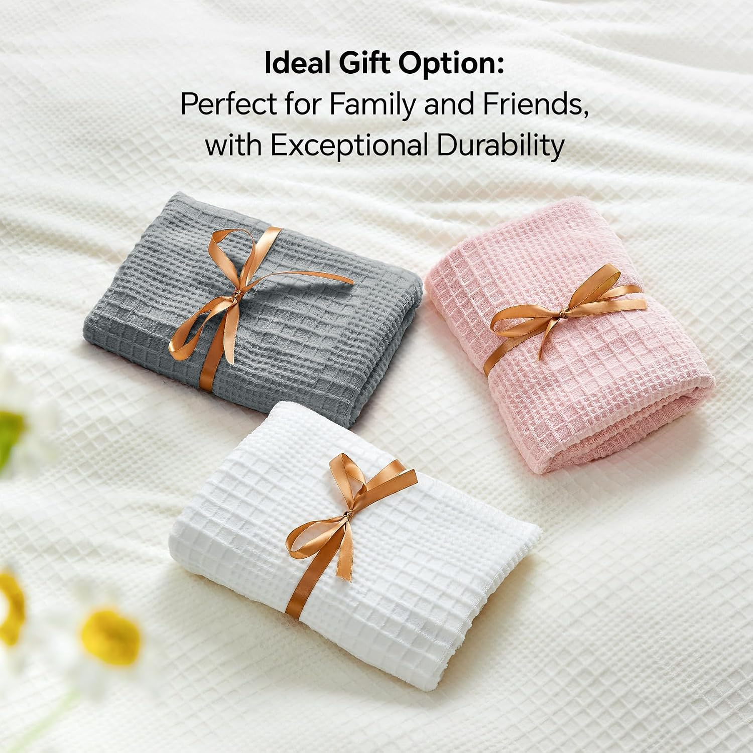 Bedelite Flannel Pillow Cases Queen Size Set of 2, Decorative Waffle Weave Fleece Pillowcasess with Zipper for Bedroom, Sofa, Luxury Cozy P…