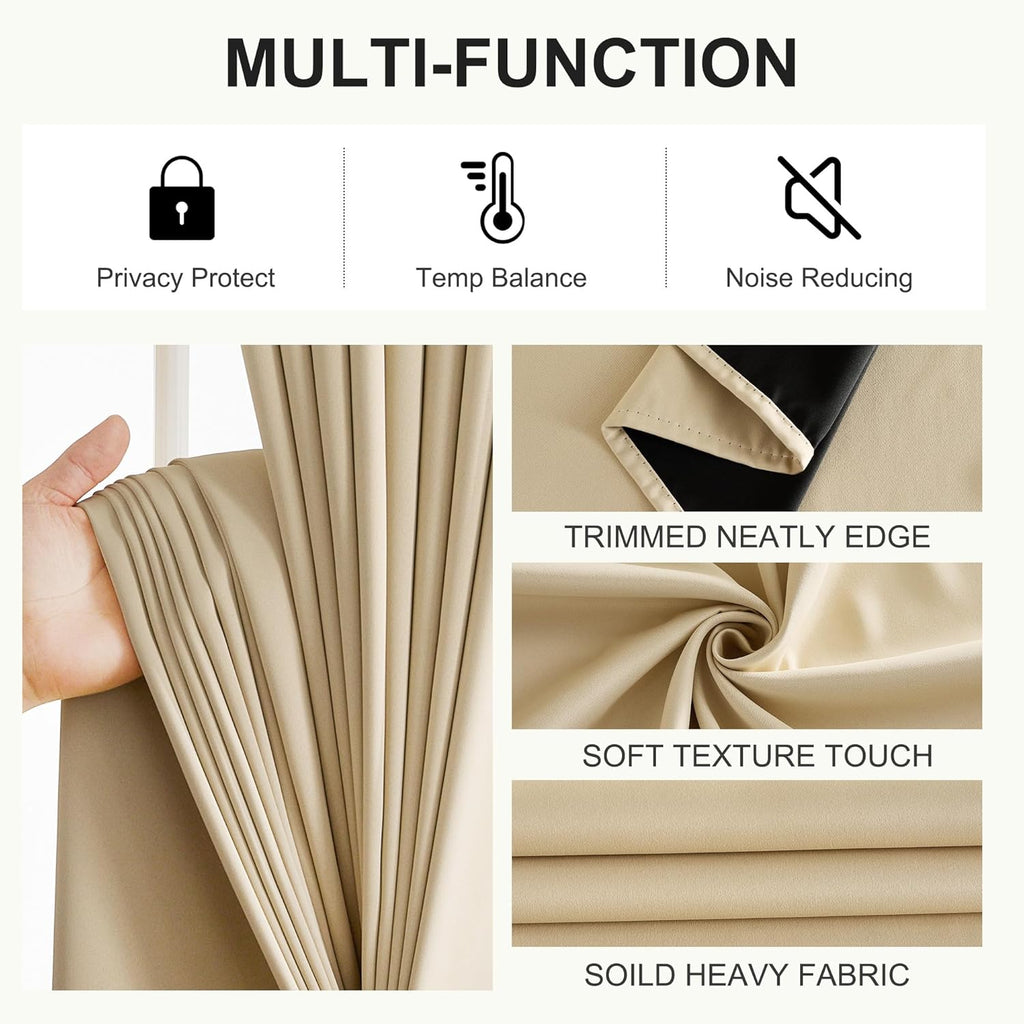 NICETOWN Full Blackout Curtains 96 inches Long for Living Room - Grommet Privacy Window Treatment Drapery Thermal Insulated Curtains for…