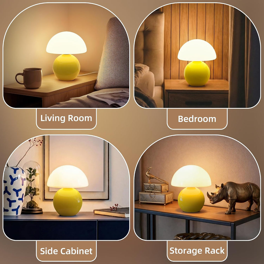 Dawnwake Mushroom Lamp Desk Lamp for Bedroom, Table Bedside Small Lamps for Living Room, Mushroom Decor Cute Mini Modern Mid Century Lamps…