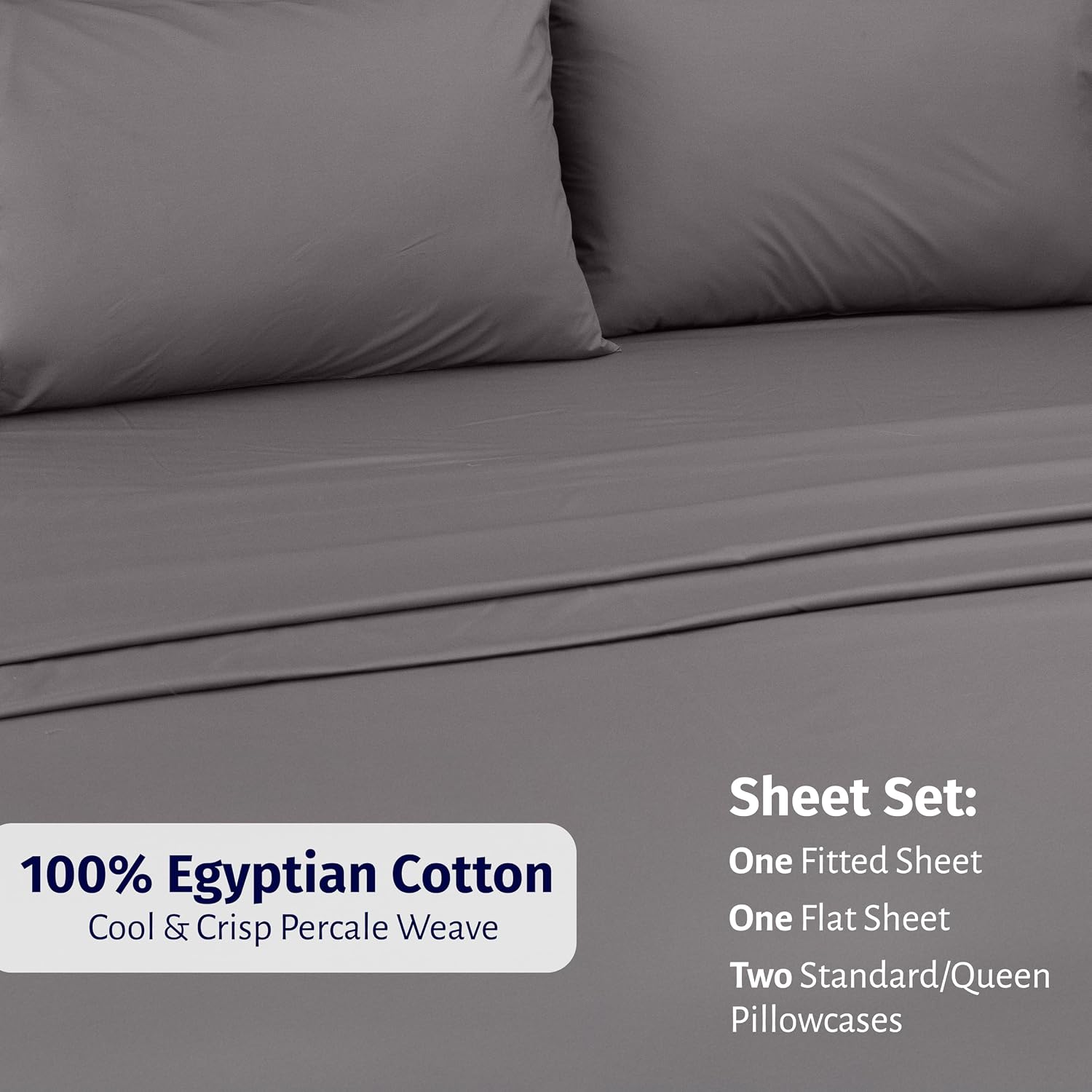 CaliforniaDesignDen California Design Den Full Sheet Set - Certified 100% Egyptian Cotton, Lightweight & Crisp Percale Sheets Full Size wit…