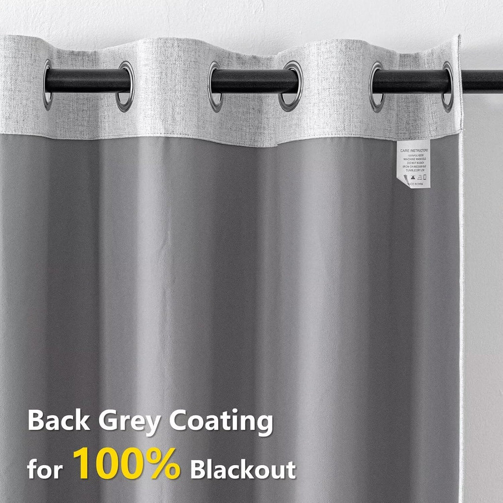 Igemaeve 100% Blackout Curtains for Bedroom 1 Panel, Off-White Curtians 108 Inches Long Thermal Insulated, Blackout Grommet Drapes for Livi…