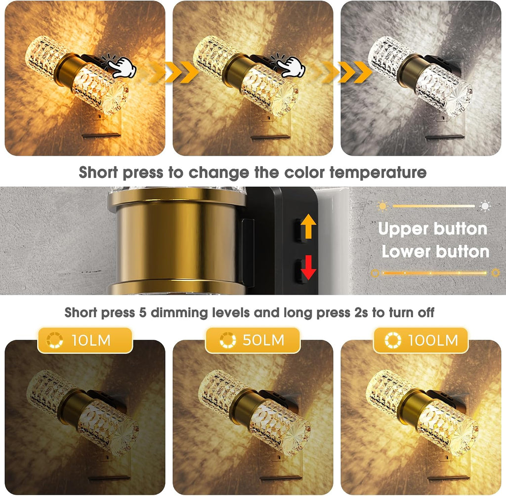 L LOHAS LED Night Light, Modern Night Lights Plug into Wall,2 Pack Amber-3000K-5000K Adjustable Color Temperature Night-Light, Dimmable…