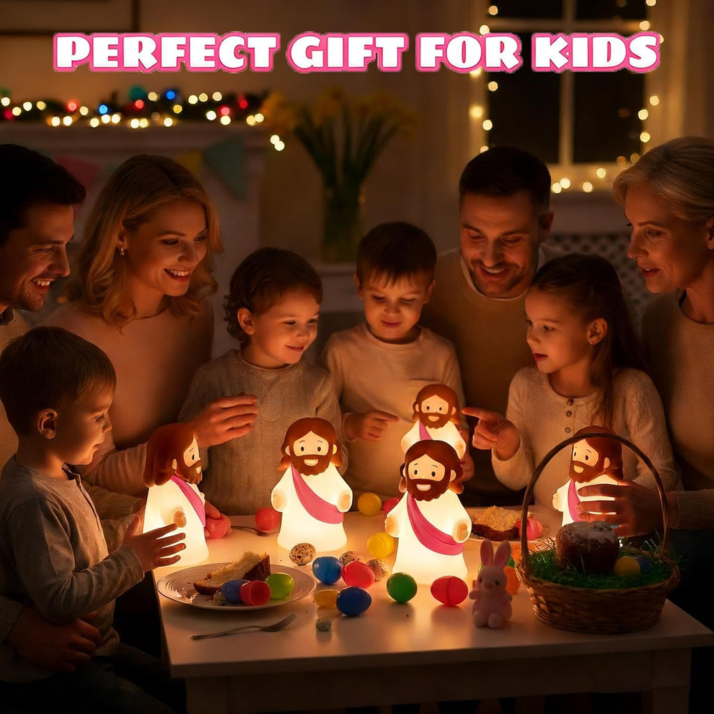 Jesus Night Light Rechargeable Bedside Night Light Dimmable Silicone LED Light Ideal for Religious Gatherings, Gifts for Sunday School…