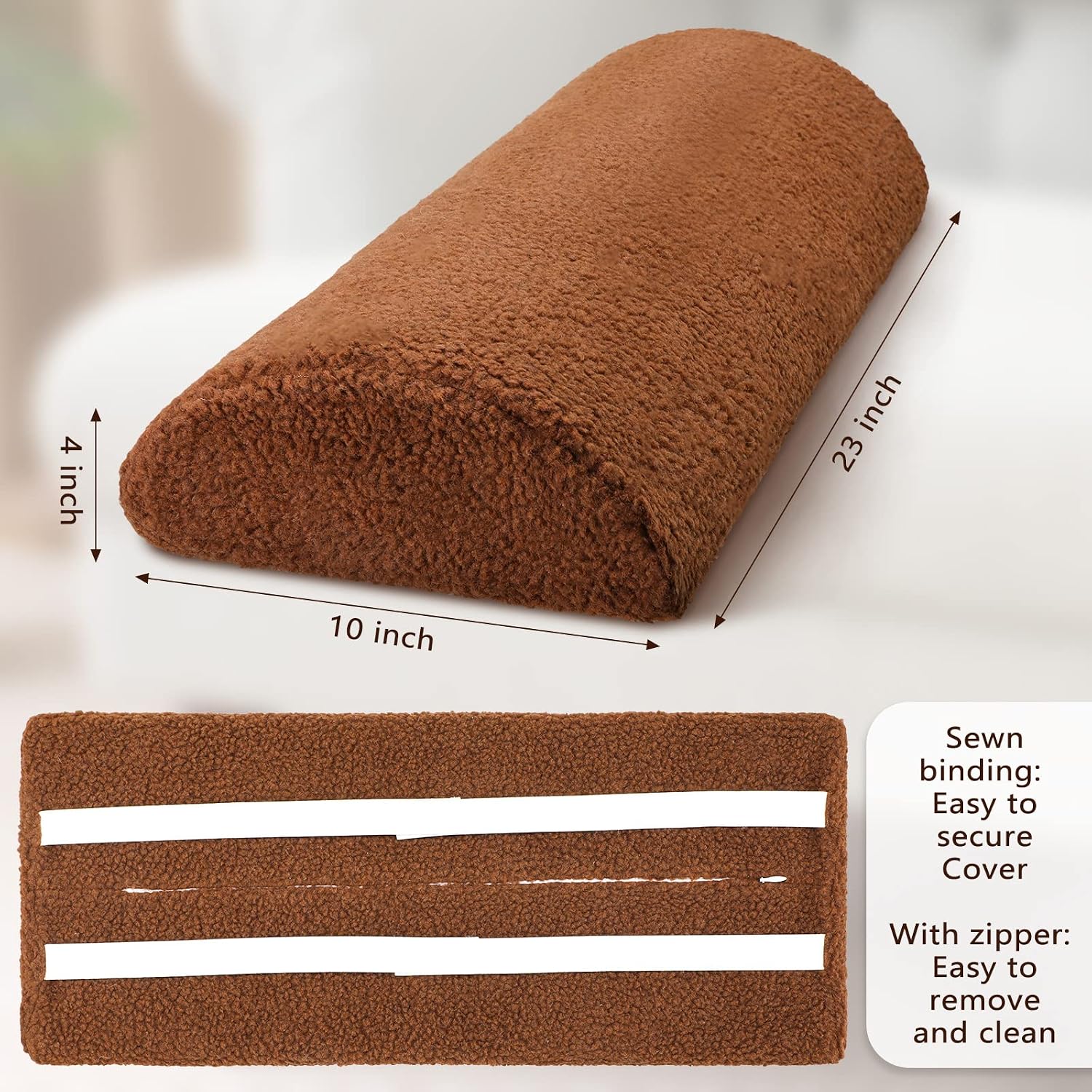 Wesiti Recliner Foot Pillow Cushion High Resilience Sherpa Memory Foam Bolster Sleeping Rest Multipurpose Half Roll Leg Pillow Suitable…