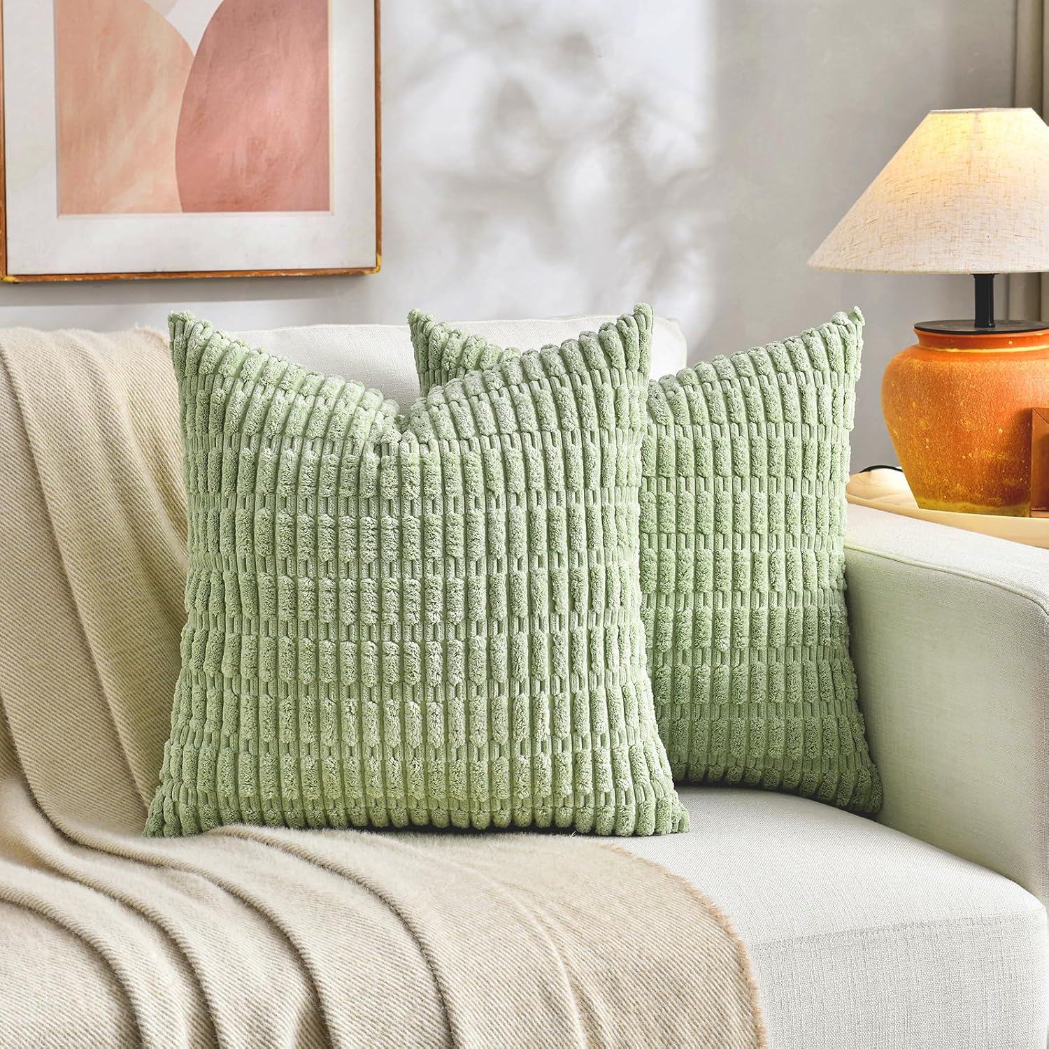 Fancy Homi 4 Packs Decorative Throw Pillow Covers for Living Room Couch Bed, Modern Farmhouse Boho Home Décor Accent Cushion Case, 20" x…