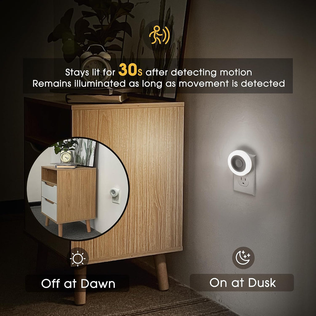 Briignite Motion Sensor Night Light, 4 Pack, Night Lights Plug into Wall, Auto On/Off Motion Activation Nightlight, Energy-Saving 0.6W…
