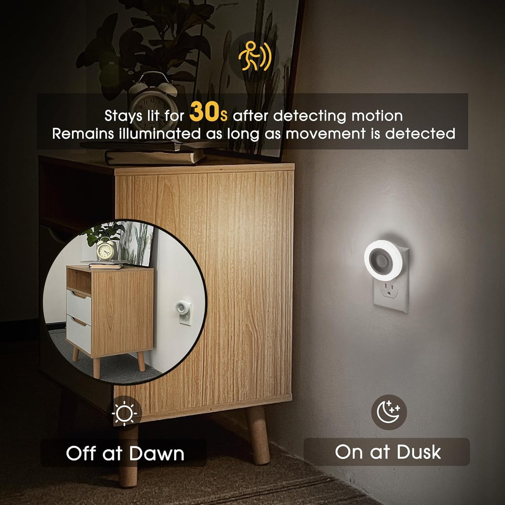 Briignite Motion Sensor Night Light, [2 Pack] Night Lights Plug into Wall, Auto On/Off Motion Activation Nightlight, Energy-Saving 0.6W…