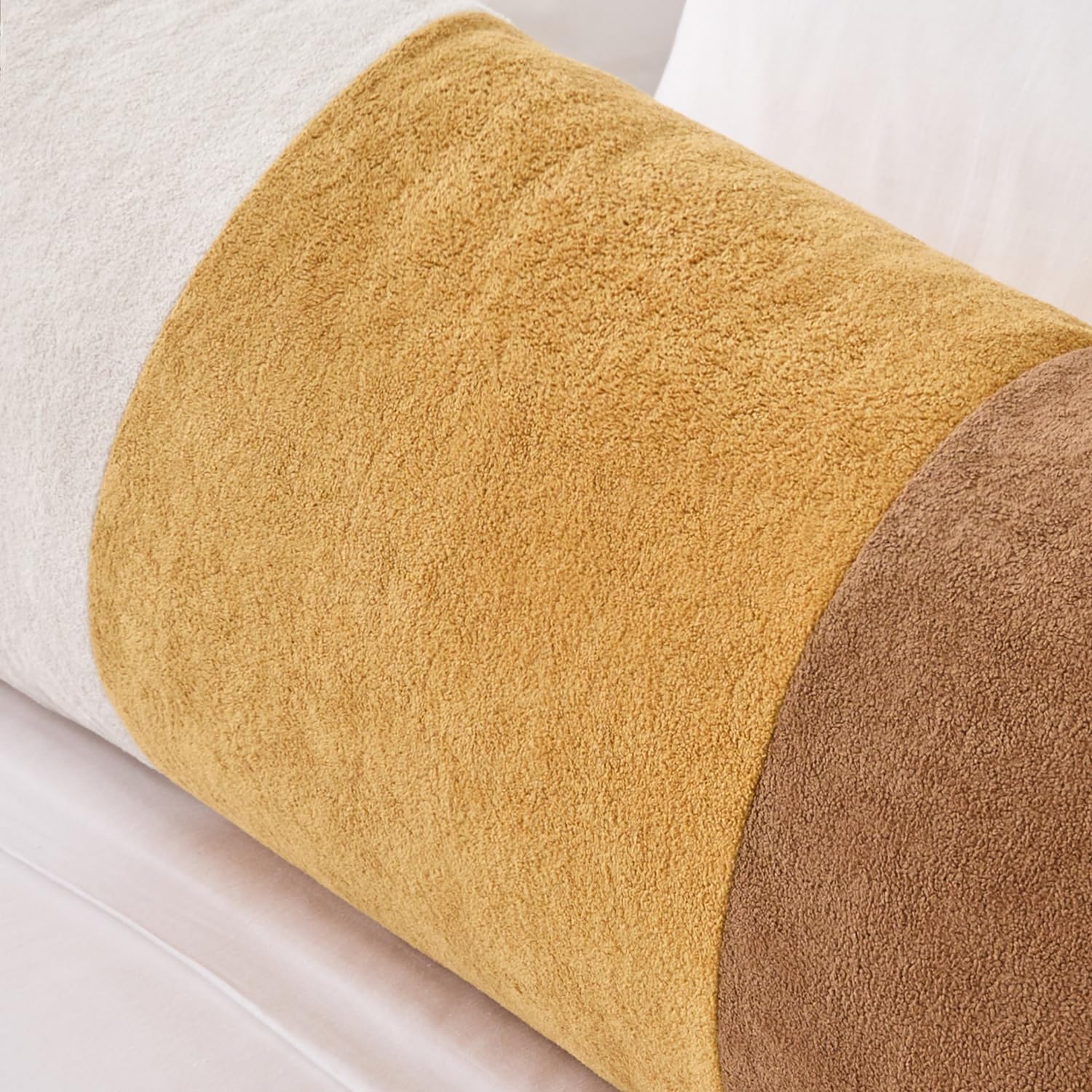 KevinTextile Kevin Textile 14x36 Inch Long Lumbar Cover 1 Pack Three-Colour Patchwork Soft Textured Waterproof Rectangle Cushion Elegant Ac…