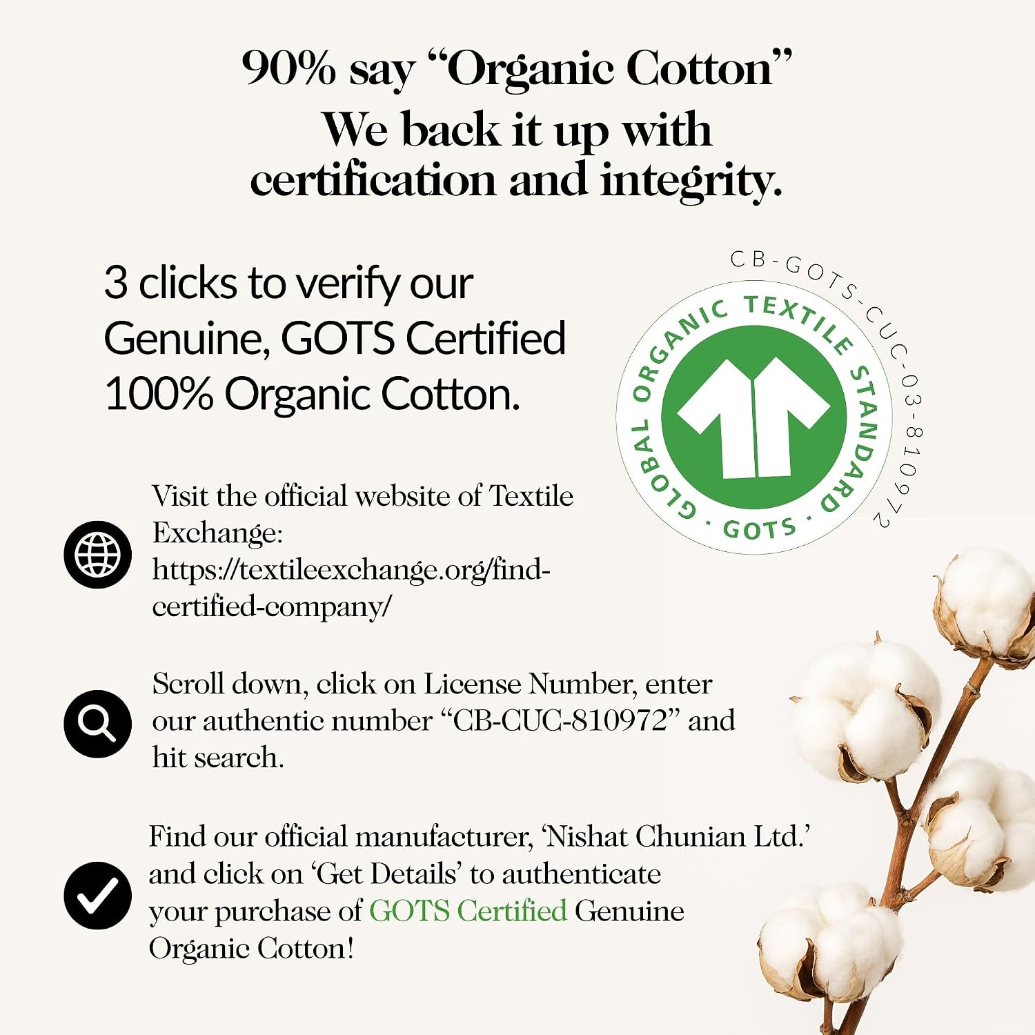 100% GOTS Certified Organic Cotton Pillowcases King - Oeko-Tex Certified 415 Thread Count Hemstitched Pillow Cases, Skin-Friendly, Silky…
