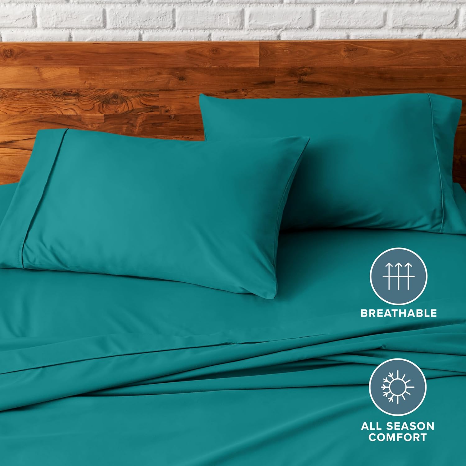 BareHome Bare Home Microfiber Pillow Cases - King Size Set of 2 - Cooling Pillowcases - Double Brushed - Emerald Pillowcases 2 Pack - Easy…