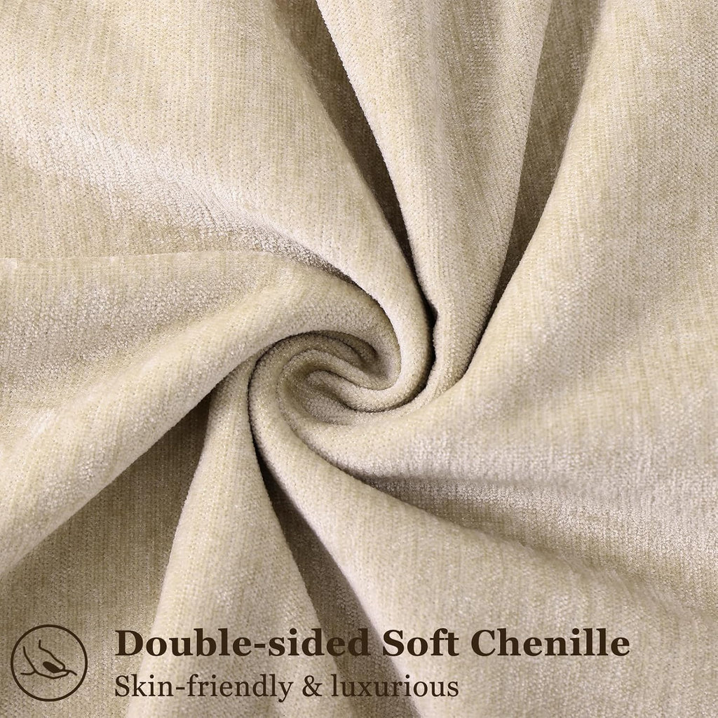 decorUhome Summer Couch Euro Sham Throw Pillow Covers 24x24 Set of 2, Decorative Soft Velvet Modern Cozy Chenille Pillow Cases with Elegant…