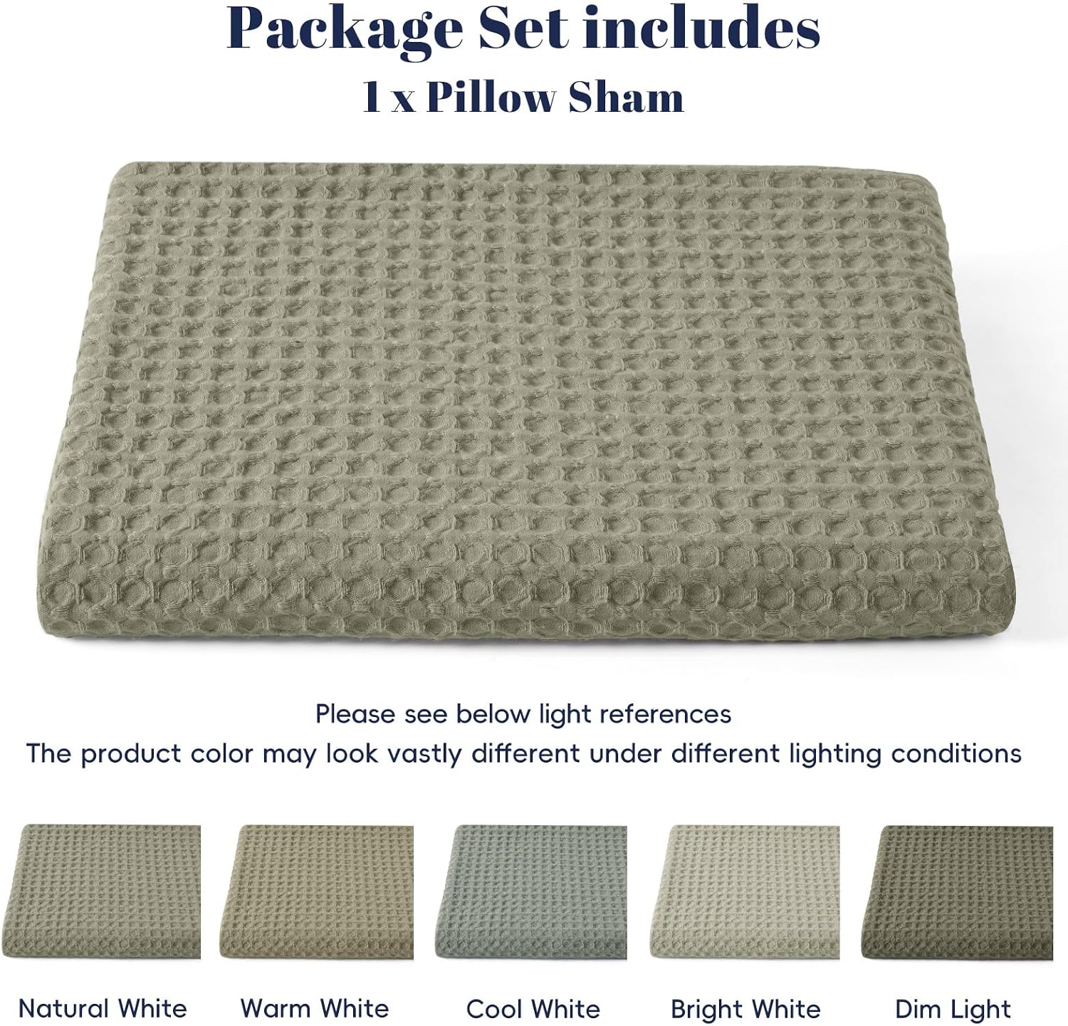 Phf Ultra Soft Waffle Weave Body Pillowcase with Zipper, No Insert, 1Pack 20" x 54" Pillow Sham, Breathable & Skin-Friendly Body Pillow cas…