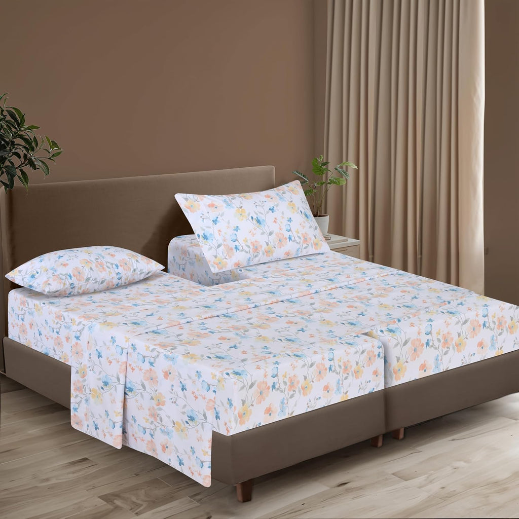 Zoyer 100% Cotton Sheets – Split King Size Percale Bedding, Cooling & Breathable, Durable with a Crisp, Soft & Comfortable Feel, 16" Deep P…