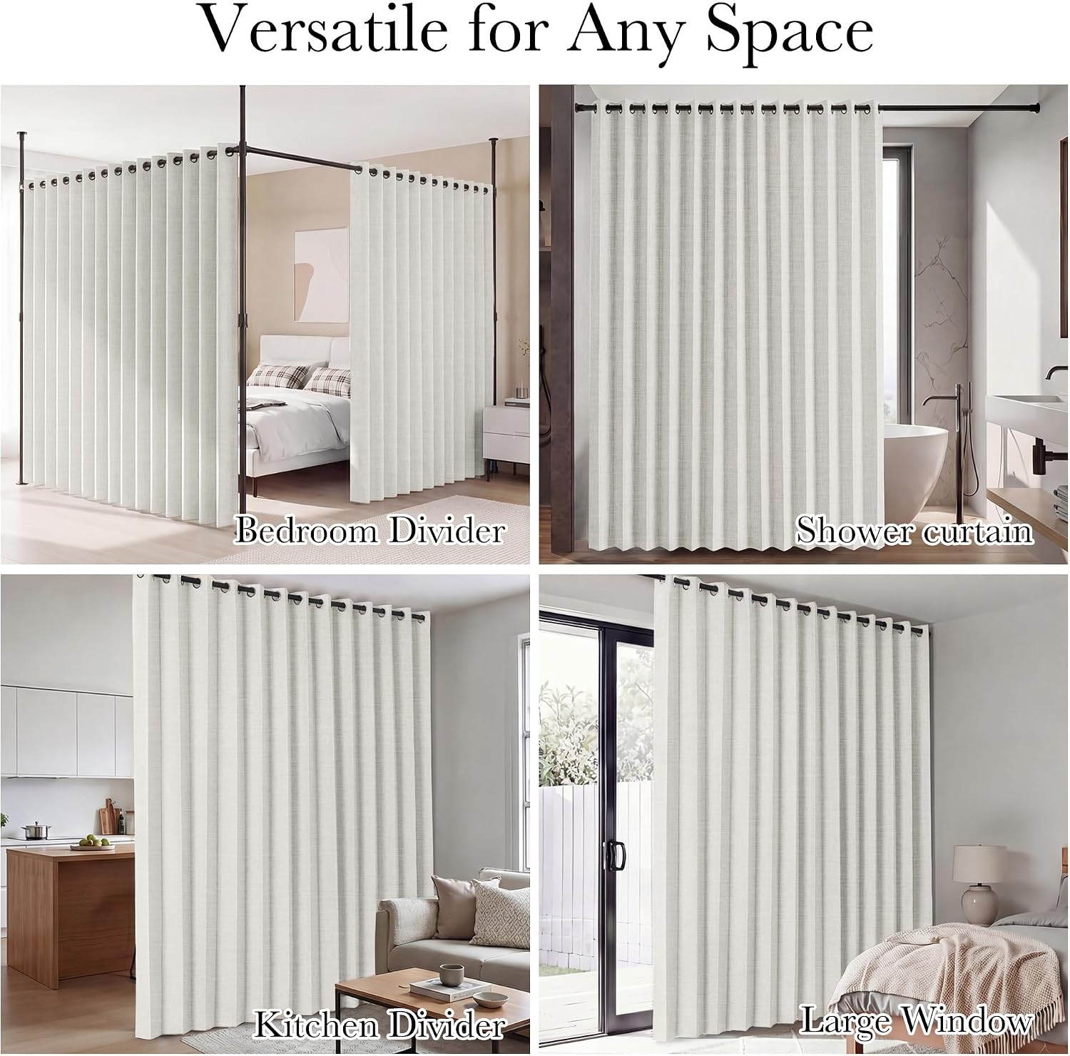 RYB HOME Accordion Style Room Divider Curtain-100% Blackout Folding Accordion Curtain for Sliding Glass Door/Bedroom, Privacy Assurd…