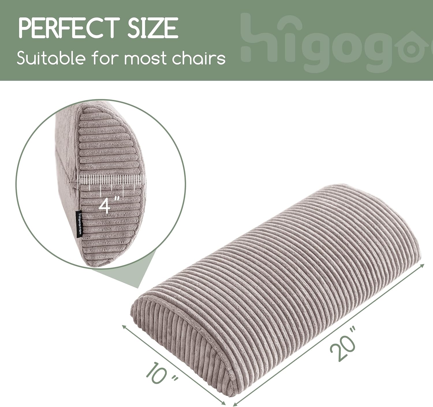 Higogogo Lumbar Support Pillow for Recliner Chair/Accent Chair/Couch, Memory Foam Back Support Cushion for Elderly, Recliner Cushions for B…