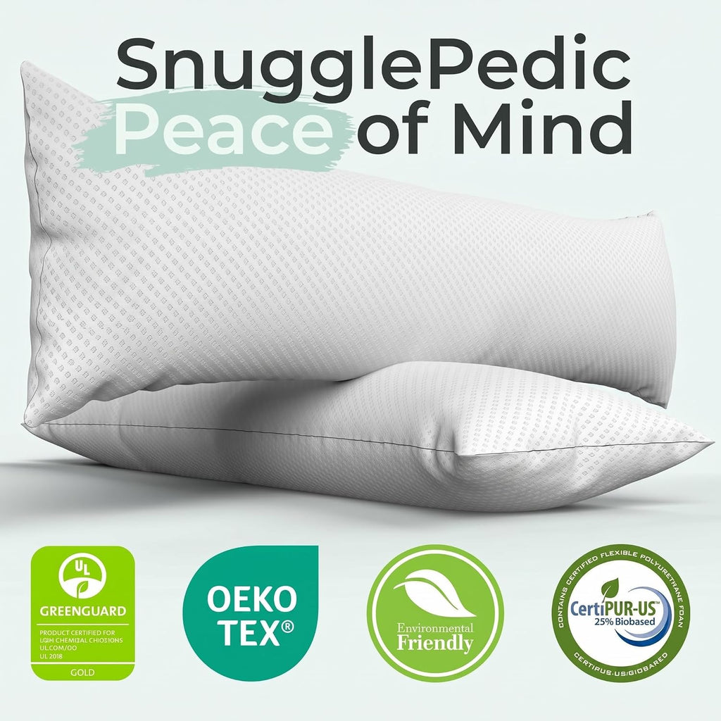 Snuggle-Pedic Body Pillow for Adults, Cozy Comfort Down Alternative Pregnancy Pillows - Soft, Supportive, Breathable Side Sleepers…