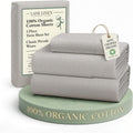 LaneLinen LANE LINEN Sustainably Produced 100% Organic Cotton Twin Bed Sheet Set, Soft & Breathable Naturally Cool Temperature Regulating T…