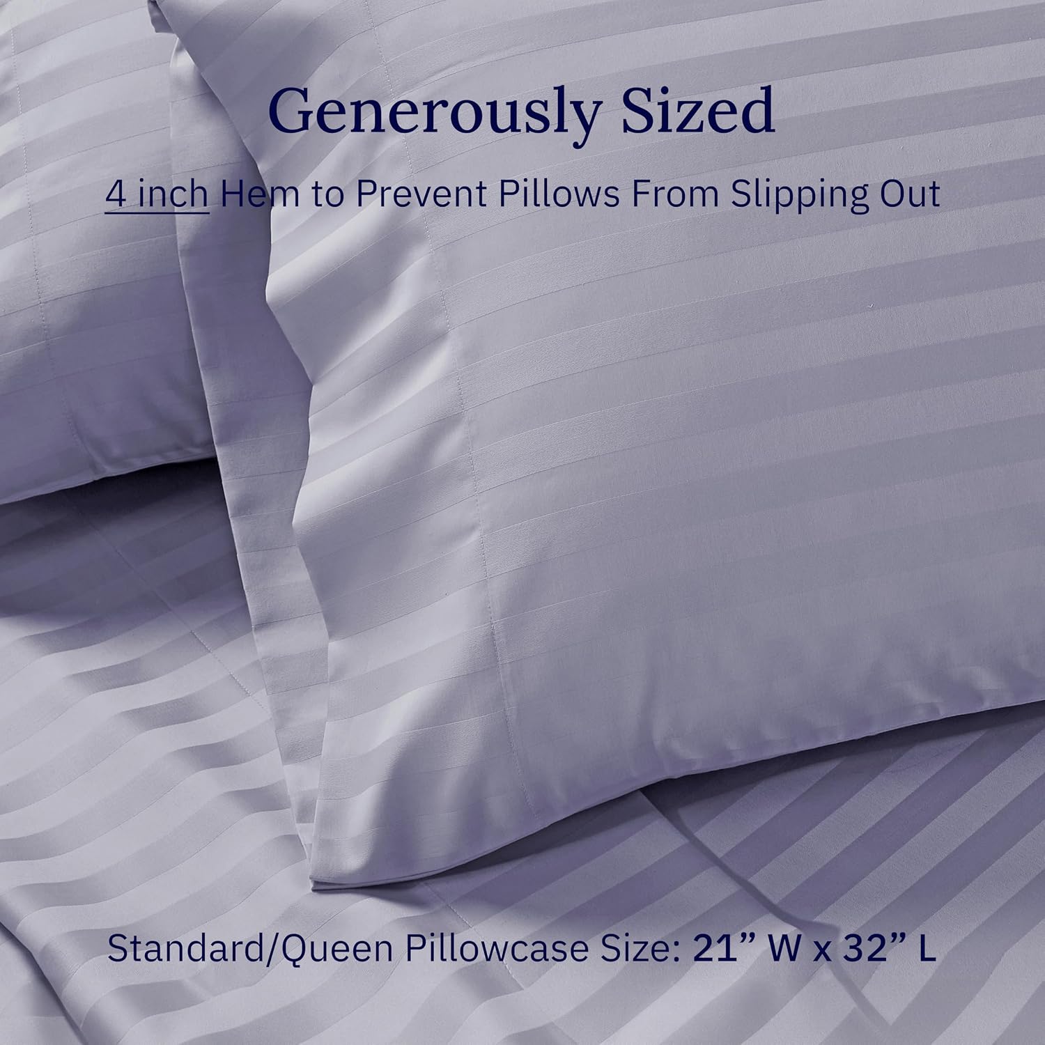 CALIFORNIA DESIGN DEN Soft & Silky 500 Thread Count 100% Cotton is Cool & Smooth, Standard Pillows Cases Set of 2 Fits Standard & Queen…