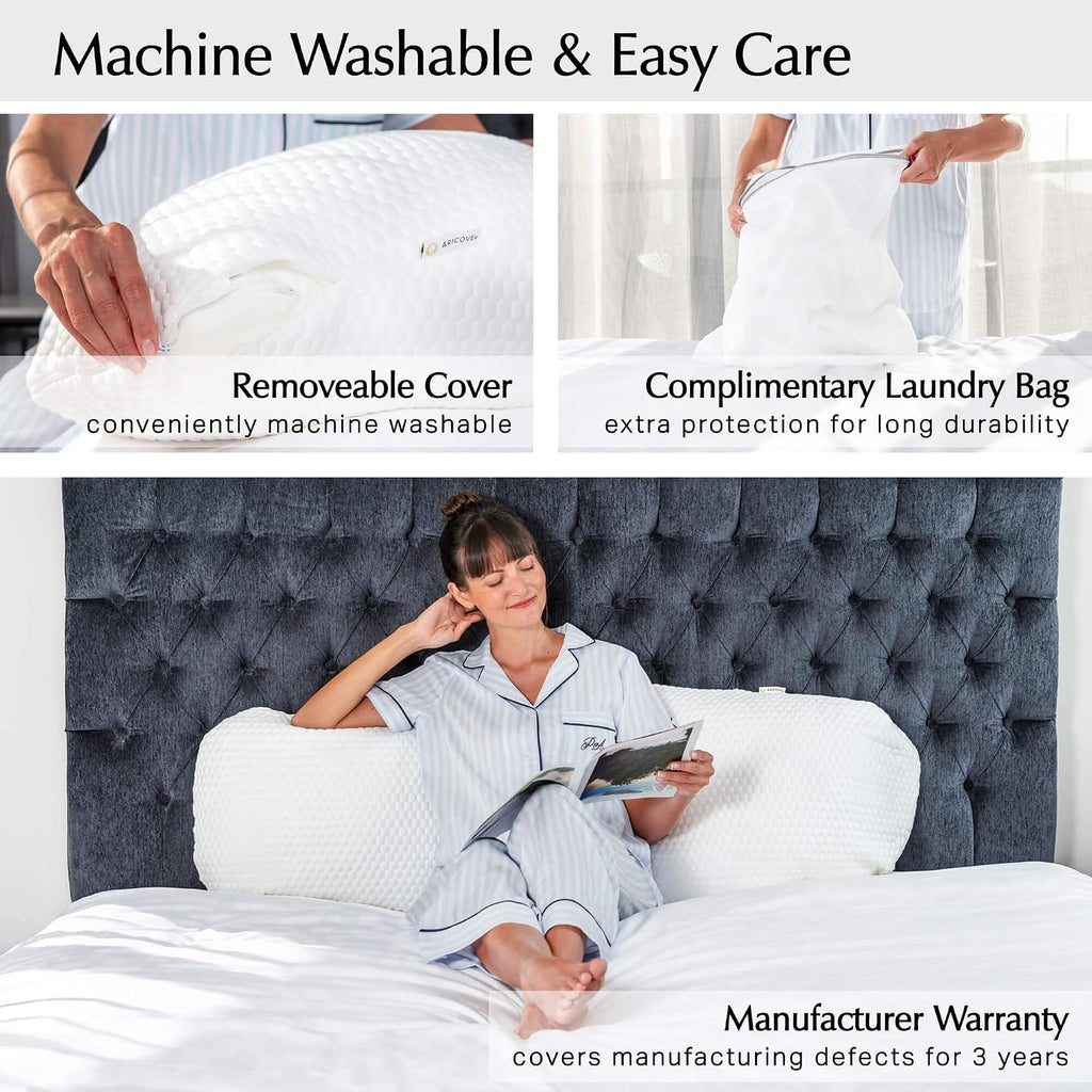 Aricove Body Pillow for Adults, Side Sleeper Pillow for Bed, Full Body Support in Long & Large Size, Tencel Lyocell Cover, Firm Memory Foam…