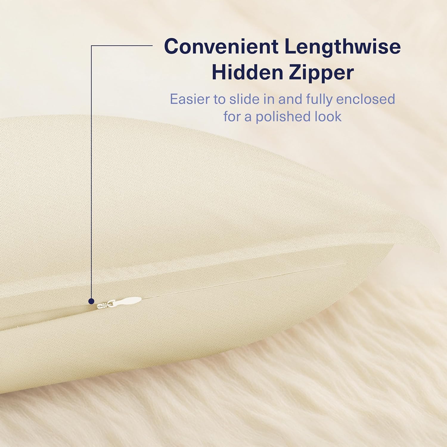KickoffHome Kickoff Viscose Bamboo Pillowcase, Queen, Set of 2, 100% Organic Hidden Zippered Viscose Bamboo Pillow Case Queen Size, Cooling…