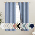 NICETOWN Stone Blue Vintage Linen 100% Blackout Curtains for Dining Room, Thermal Insulated Curtains 54" Long, Noise Reducing Window…