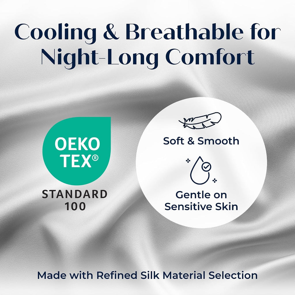 Mulberry Silk Pillowcase – Pure Silk Pillow Cover for Healthier Hair & Smoother Skin – Soft, Breathable and Temperature-Regulating…