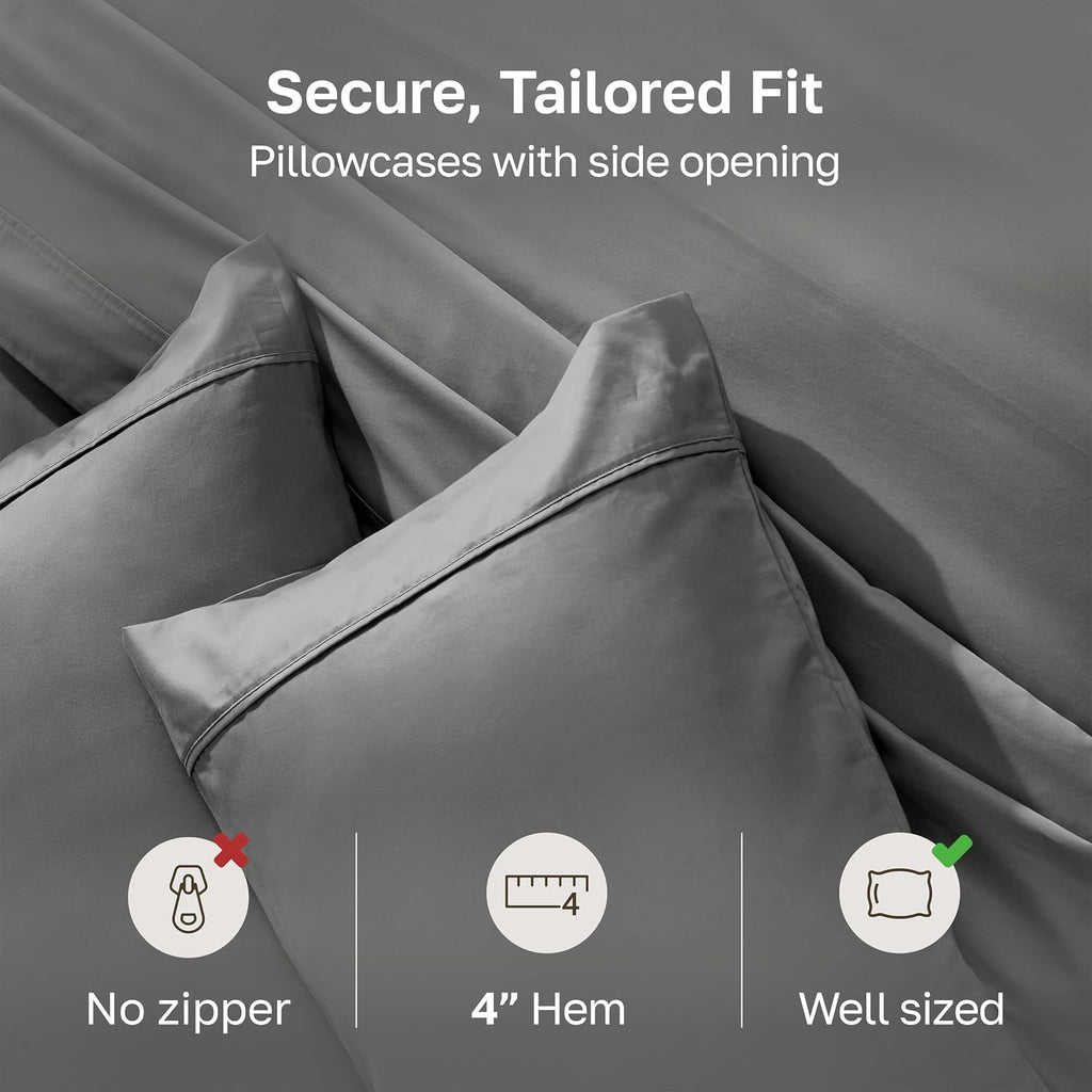CaliforniaDesignDen California Design Den Standard Queen Size Pillowcase Set - 400 Thread Count, 100% Cotton Sateen, Set of 2 Pillow Covers…