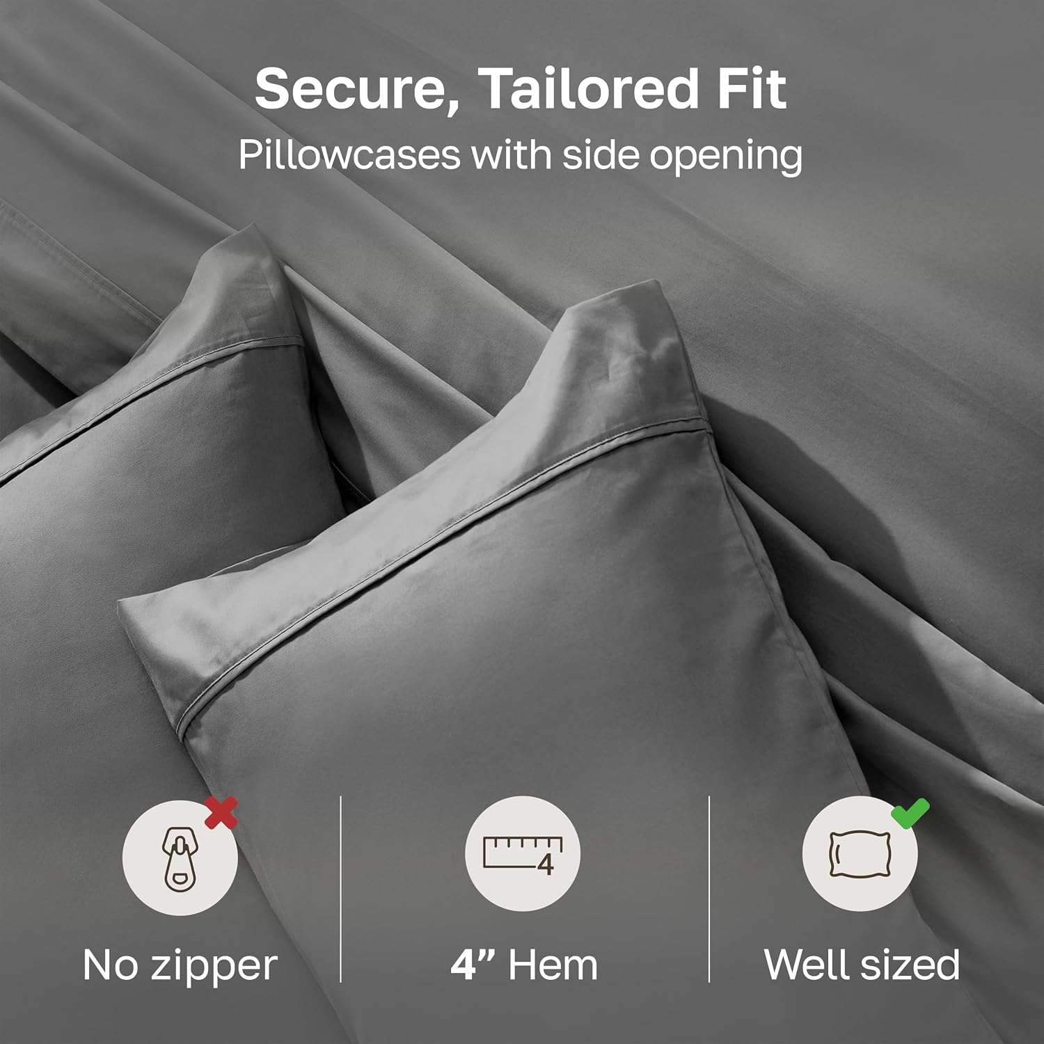 CaliforniaDesignDen California Design Den Standard Queen Size Pillowcase Set - 400 Thread Count, 100% Cotton Sateen, Set of 2 Pillow Covers…