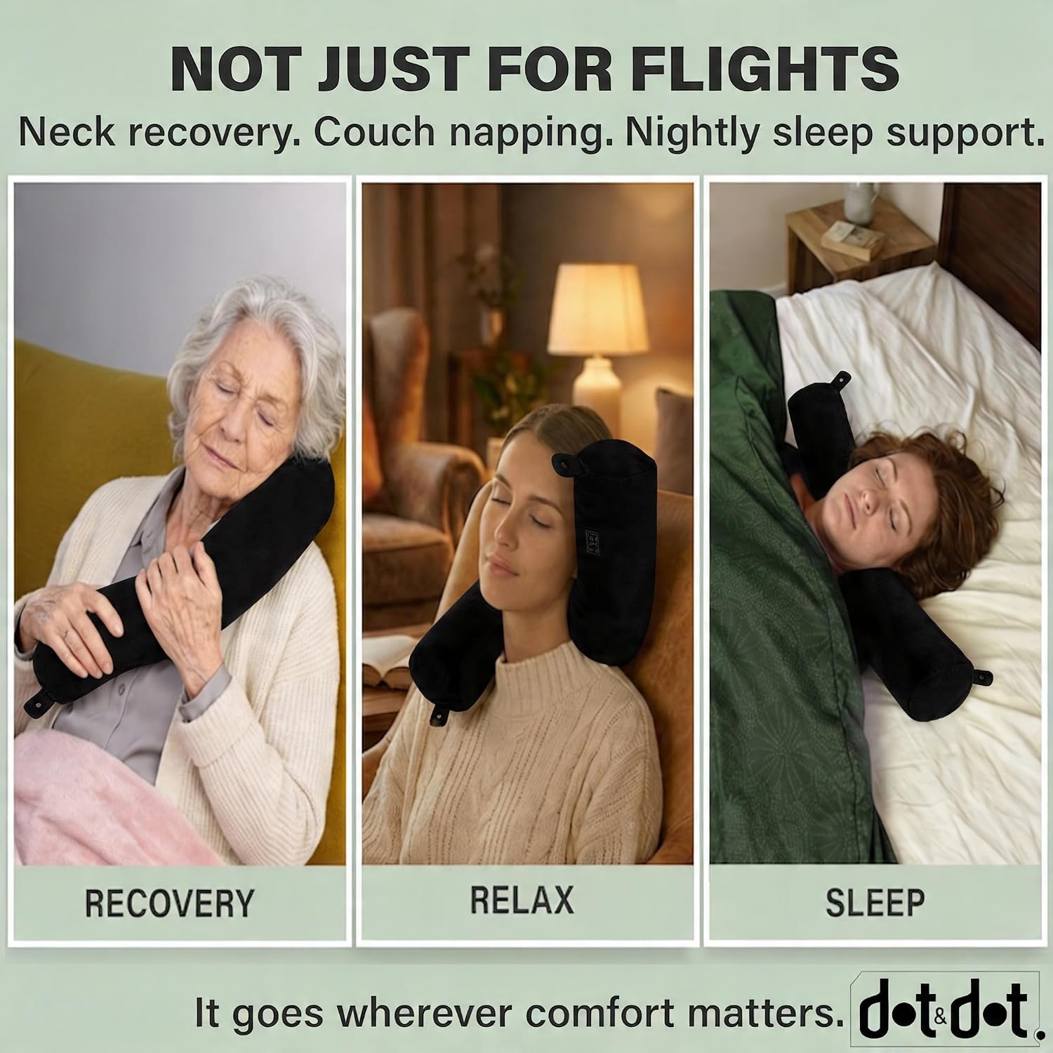 Dot&Dot Twist Memory Foam Travel Pillow for Airplanes - Travel Neck Pillow for Sleeping - Airplane Pillow for Neck Support, Chin, Lu…