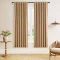 Guken 100% Blackout Linen Curtains 72 Inch Length 2 Panels Set for Living Room Bedroom Back Tab Thermal Insulated Black Out Linen Drapes Ro…