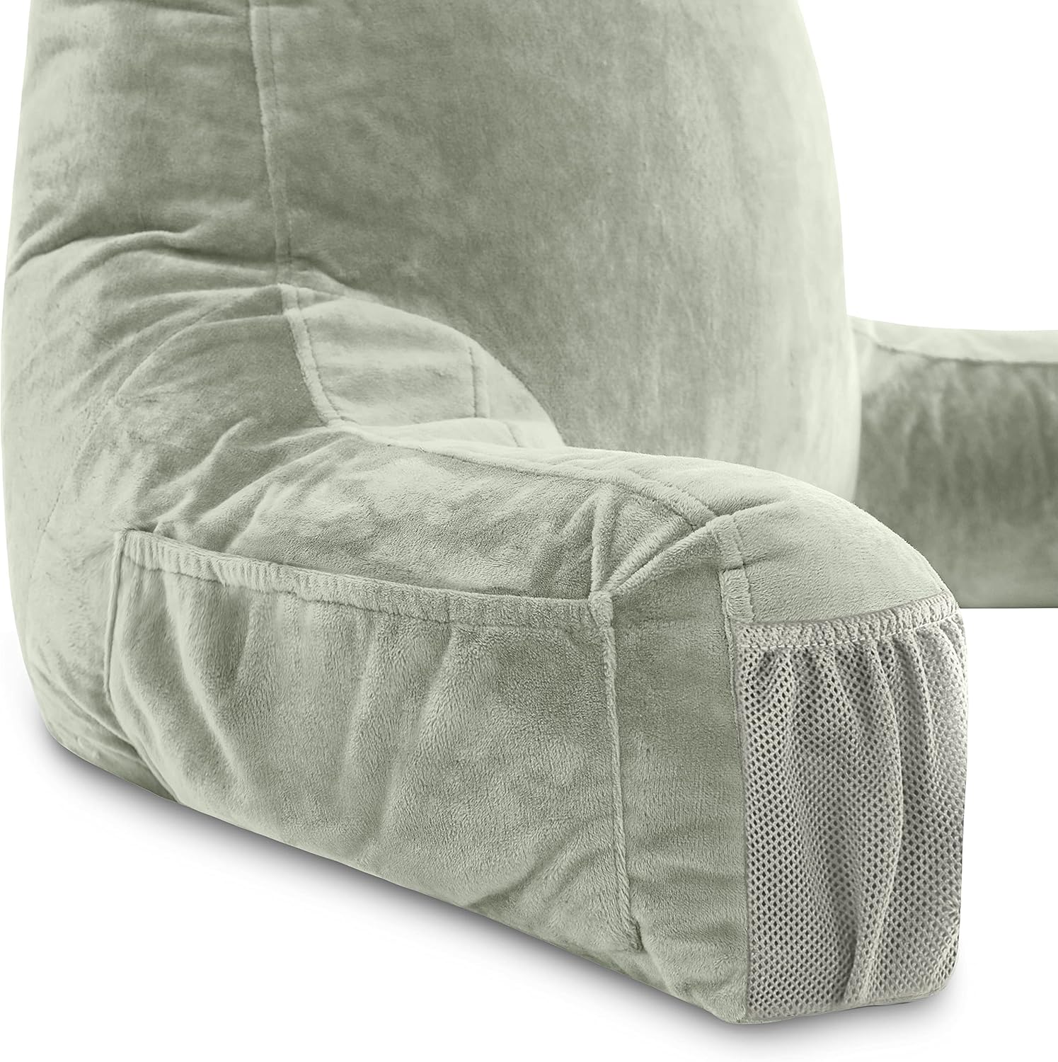 Husband Pillow Medium Reading Pillow with Arms - 23" Backrest for Sitting Up in Bed - Firm Support Bed Rest Pillow for Adults, Neck Roll…