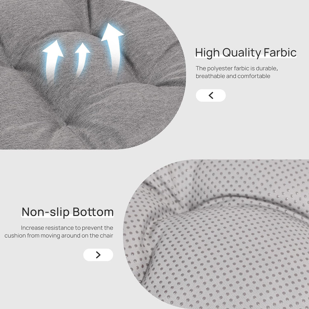 Love's cabin Memory Foam Chair Cushions Set of 4, 19"x19"x3.5" Indoor & Outdoor Seat Pads for Dining, Kitchen, Office, Patio Chairs - Grey