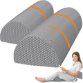 SweetSlubr Large Knee Pillow for Side Sleepers, Half Moon Memory Foam Bolster Pillow for Legs, Ergonomic Design Wedge Elevation Pillo…