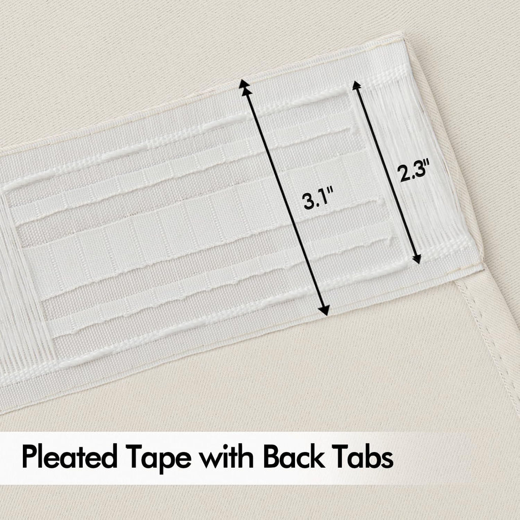 Miulee Ivory Back Tab Blackout Curtain 96 Inch Long 2 Panels Set for Bedroom, Rod Pocket/Pinch Pleat Thermal Insulated Living Room Darkenin…