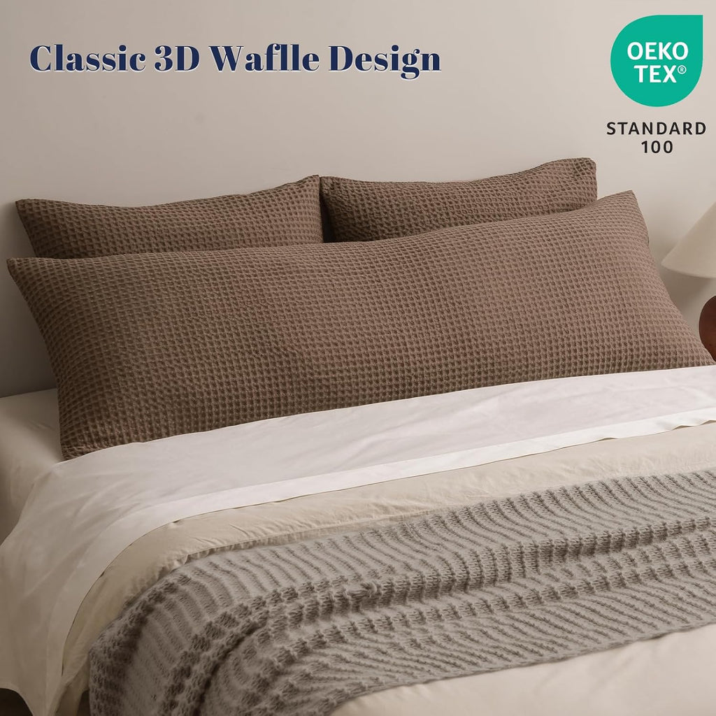 Phf Ultra Soft Waffle Weave Body Pillowcase with Zipper, No Insert, 1Pack 20" x 54" Pillow Sham, Breathable & Skin-Friendly Body Pillow cas…