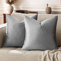 GIGIZAZAFocusingonhomedecoration GIGIZAZA 24x24 Velvet Pillow Covers Set of 2, Dark Grey Big Square Throw Pillows Modern Covers for Living R…