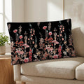 Mag 2 Pack Black Floral Pillowcases Standard Size 20"x26", Soft Microfiber Pillow Covers with Pink Botanical Print, Decorative Bedroom Pill…