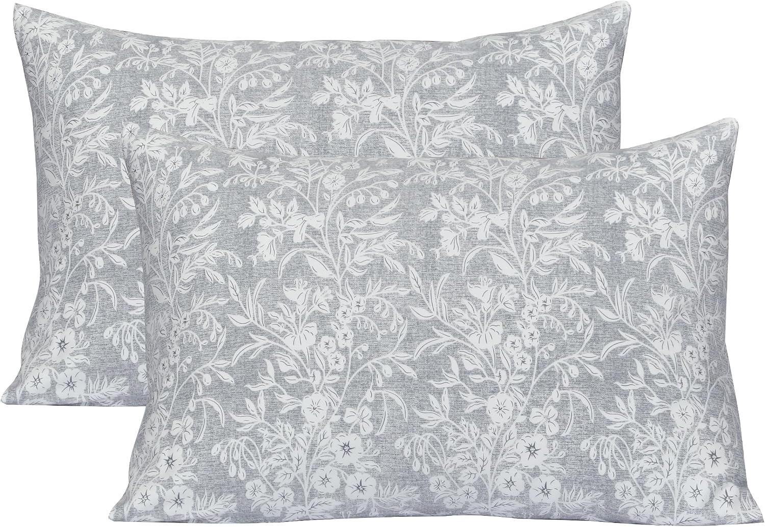 Feather & Stitch 300 TC 100% Cotton Standard Size Pillowcases 2 piece, Ultra Soft Set of 2 Sateen Weave Pillow Covers with Envelope…