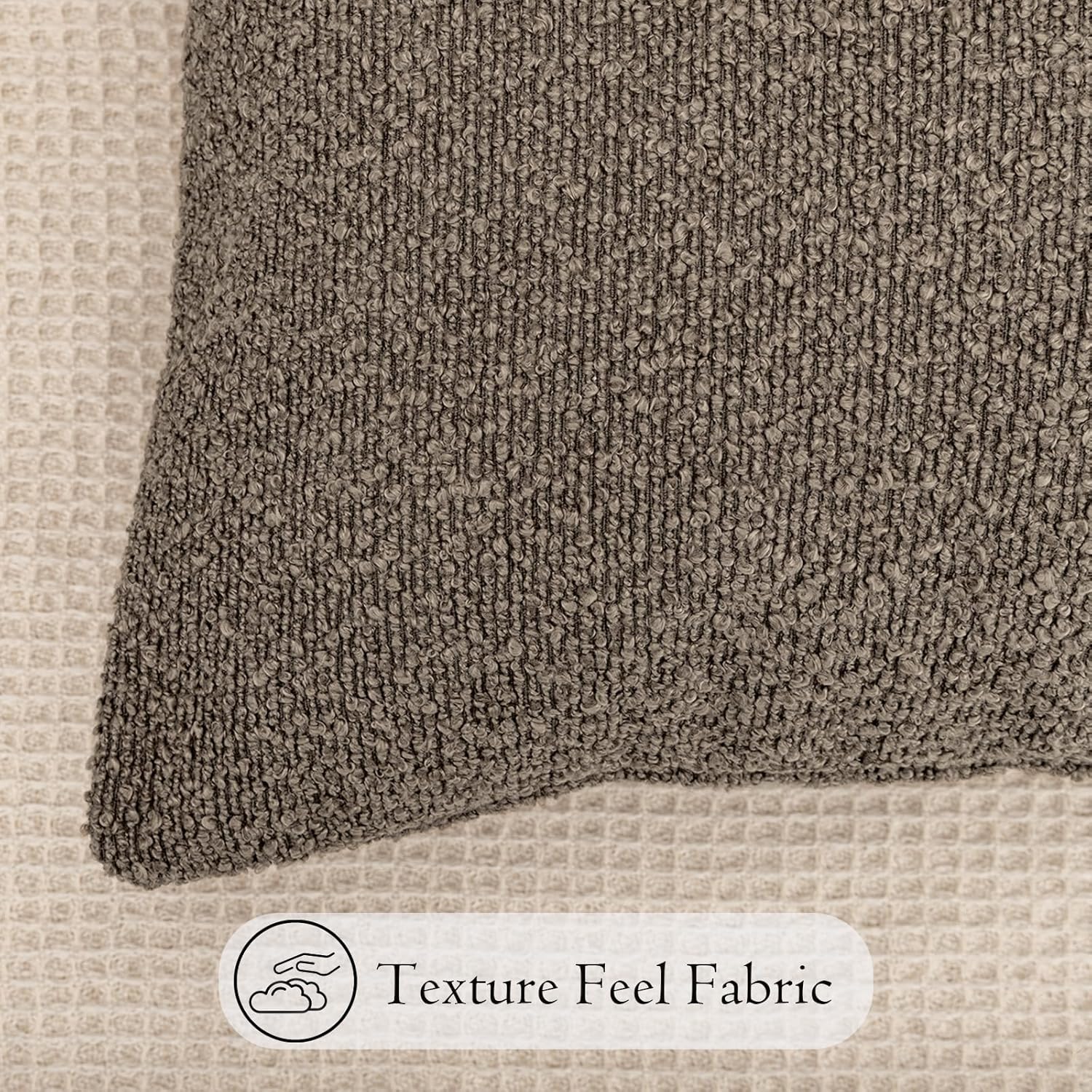 JoraLion 20x54 inch Neutral Boucle Body Pillow Cover, Brown Long Pillow Cover Cozy Soft Cushion Case for Couch Sofa Bed Living Room Home…