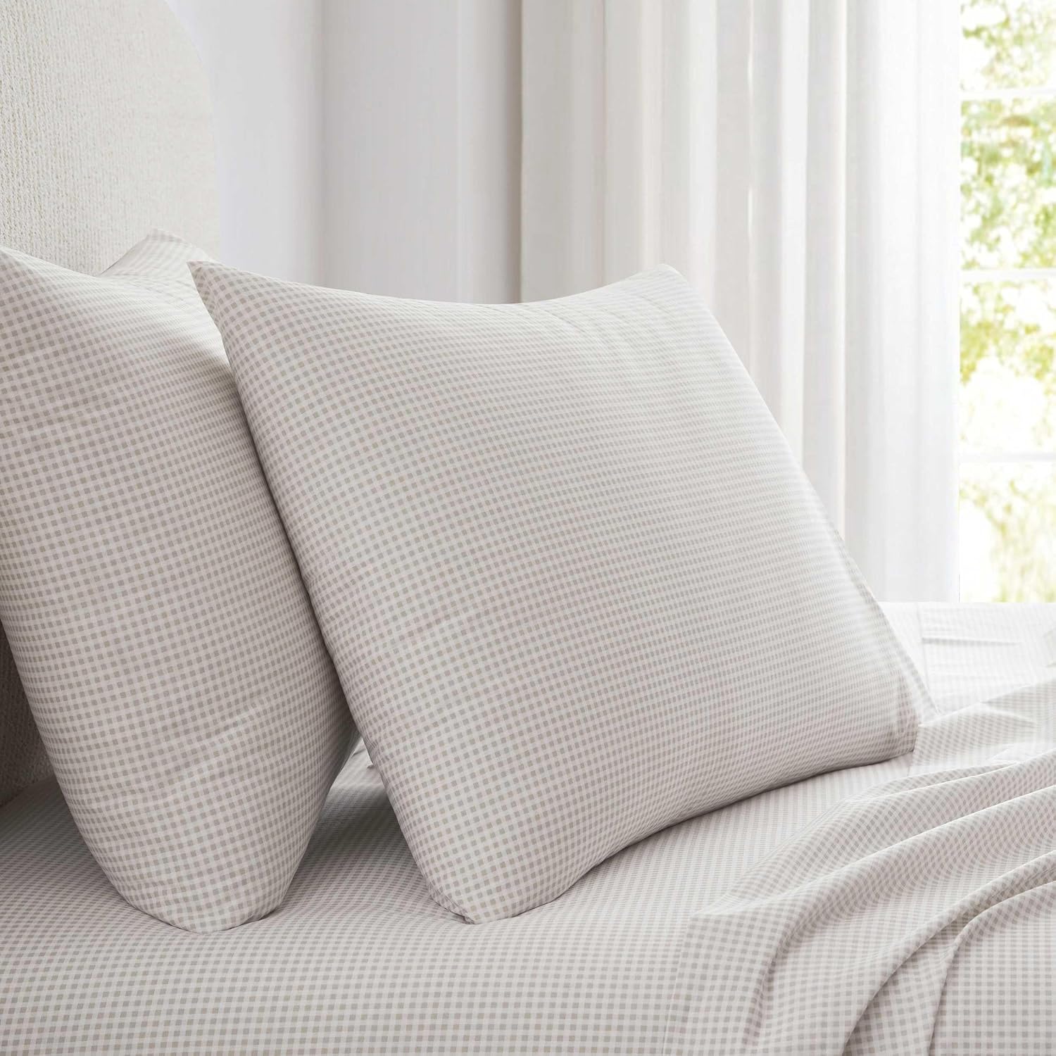 MarthaStewart Martha Stewart - Full Size Sheets Set, Crisp & Tailored Cooling Sheets with a Naturally Smooth Cotton Percale Lightweight Fee…