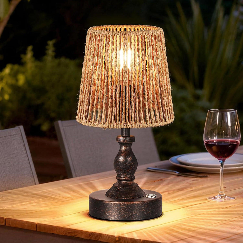 PARTPHONER Mini Cordless LED Table Lamp, 5200mAh Rechargeable Battery Operated Lamp, 3-Level Brightness, Touch Dimmable Desk Lamp…