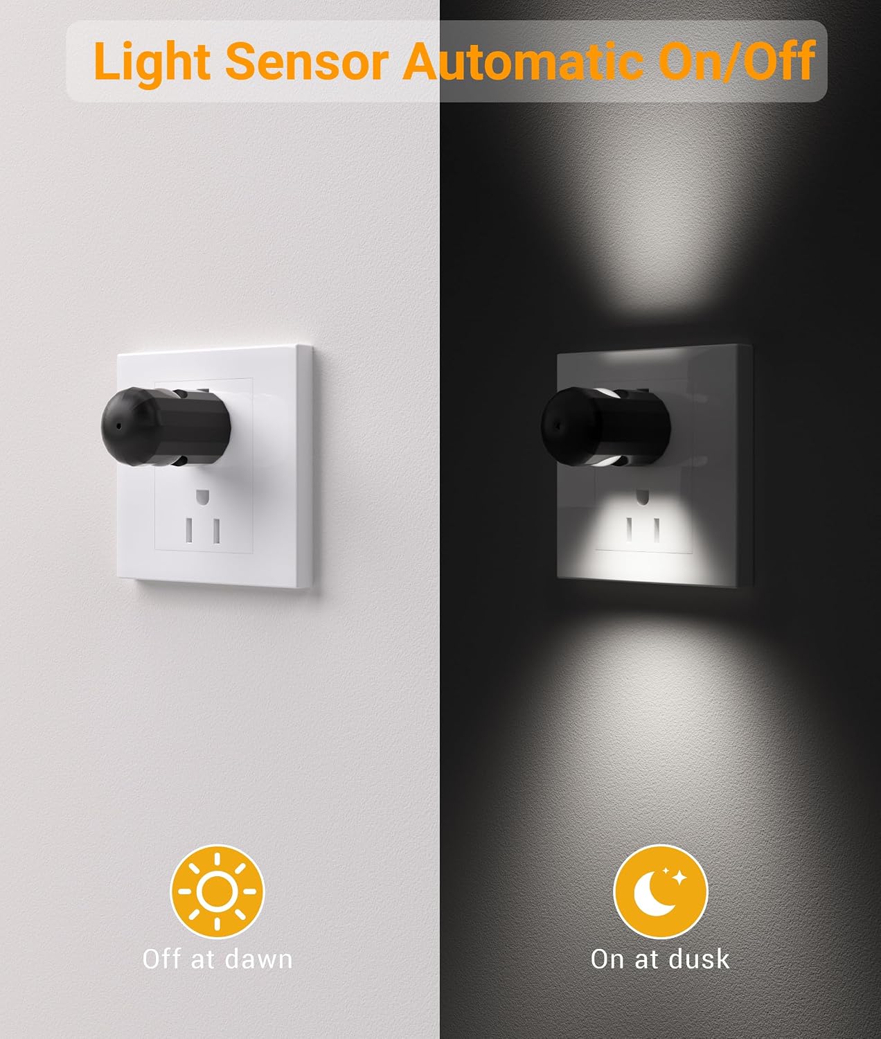 TSEXES 6 Pack LED Night Lights with Dusk to Dawn Sensor,5000K Daylight, Plug in Wall Night Lights for Kids, Kitchen, Hallway, Bathroom…