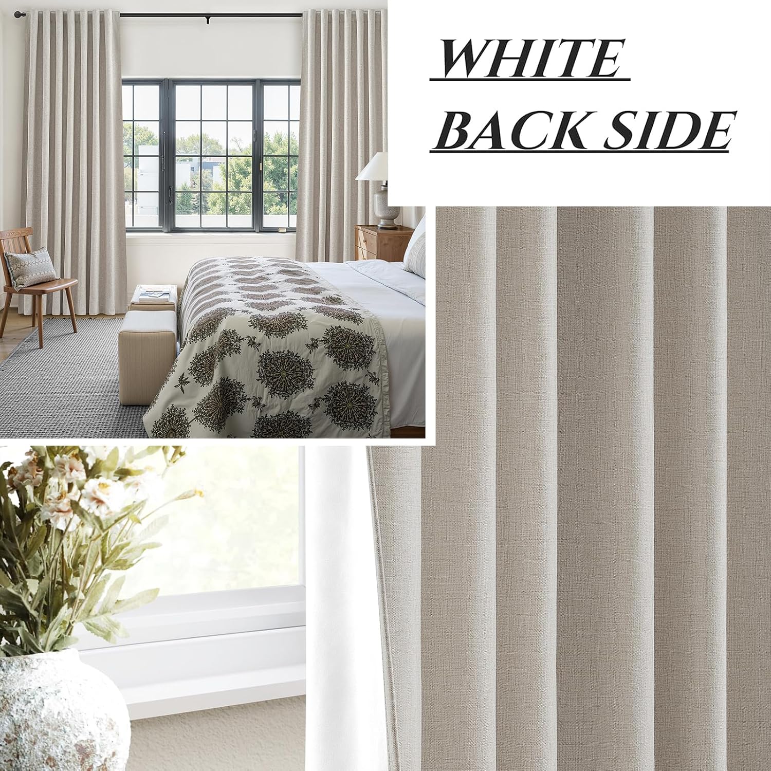 Qjmydeco 78 Inch Closet Curtains for Open Closet Doors Sliding Panels, Blackout Curtains for 80 Inches Window Heat Blocking Insulated Drape…