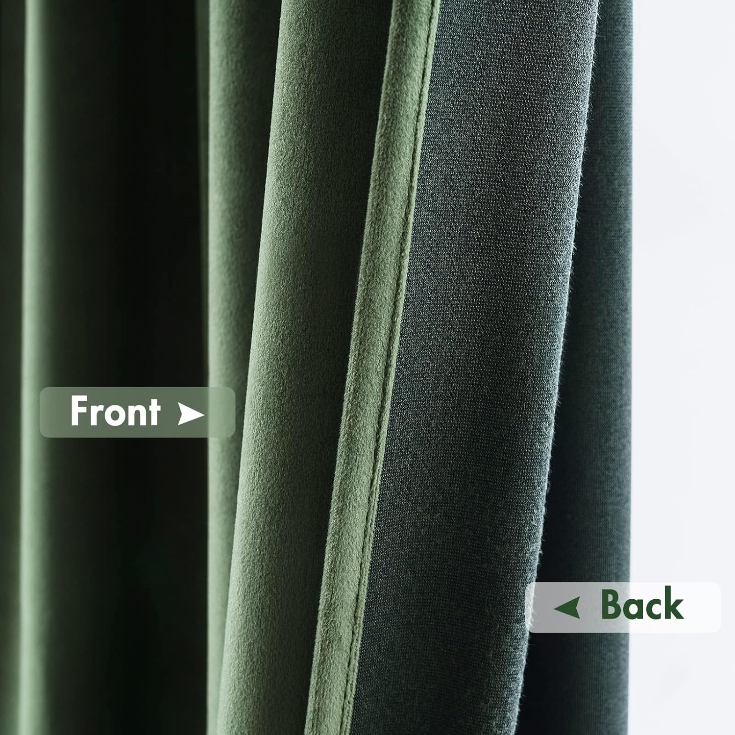 MIULEE Olive Green Velvet Curtains Thermal Insulated Blackout Curtain Drapes for Bedroom Living Room Darkening 132 Inches Long Curtains…