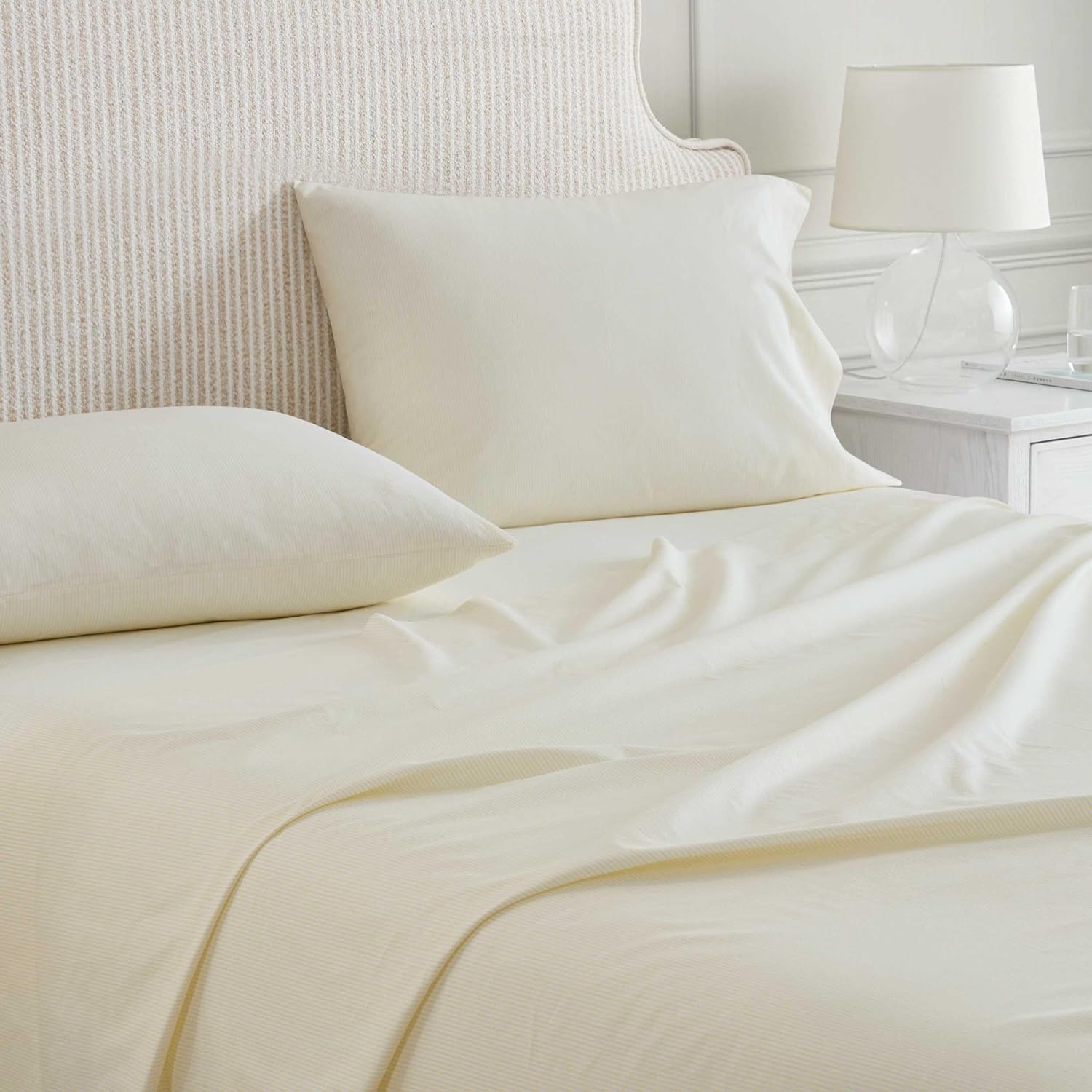 MarthaStewart Martha Stewart - Full Size Sheets Set, Crisp & Tailored Cooling Sheets with a Naturally Smooth Cotton Percale Lightweight Fee…