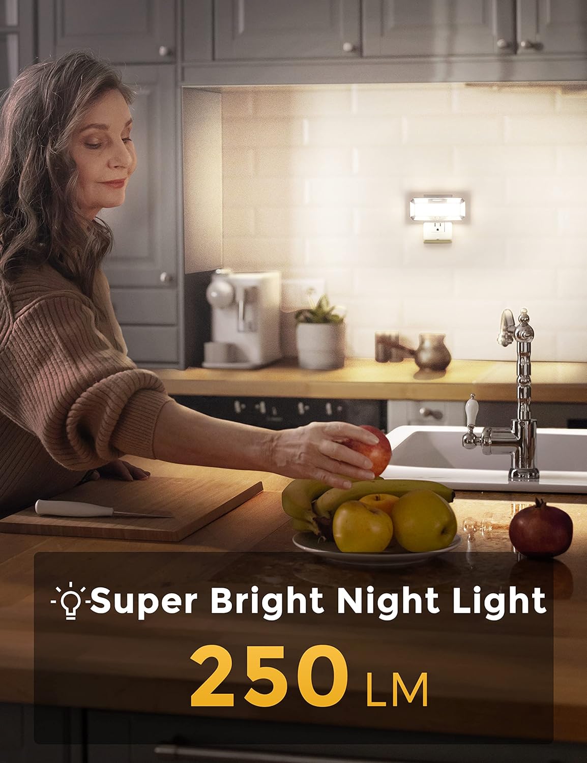 L LOHAS LED Super Bright Night Light, Night Lights Plug into Wall [2 Pack], 0-250LM LED Night Light with Light Sensor, 2W Dimmable…