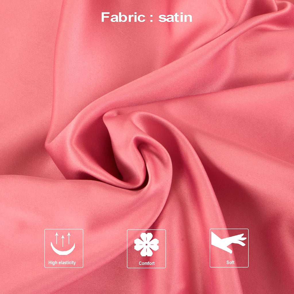 Ntbay Zippered Satin Pillow Cases for Hair and Skin, Luxury Standard Hidden Zipper Pillowcases Set of 2, 20x26 Inches, Coral Pink 26 Inches…