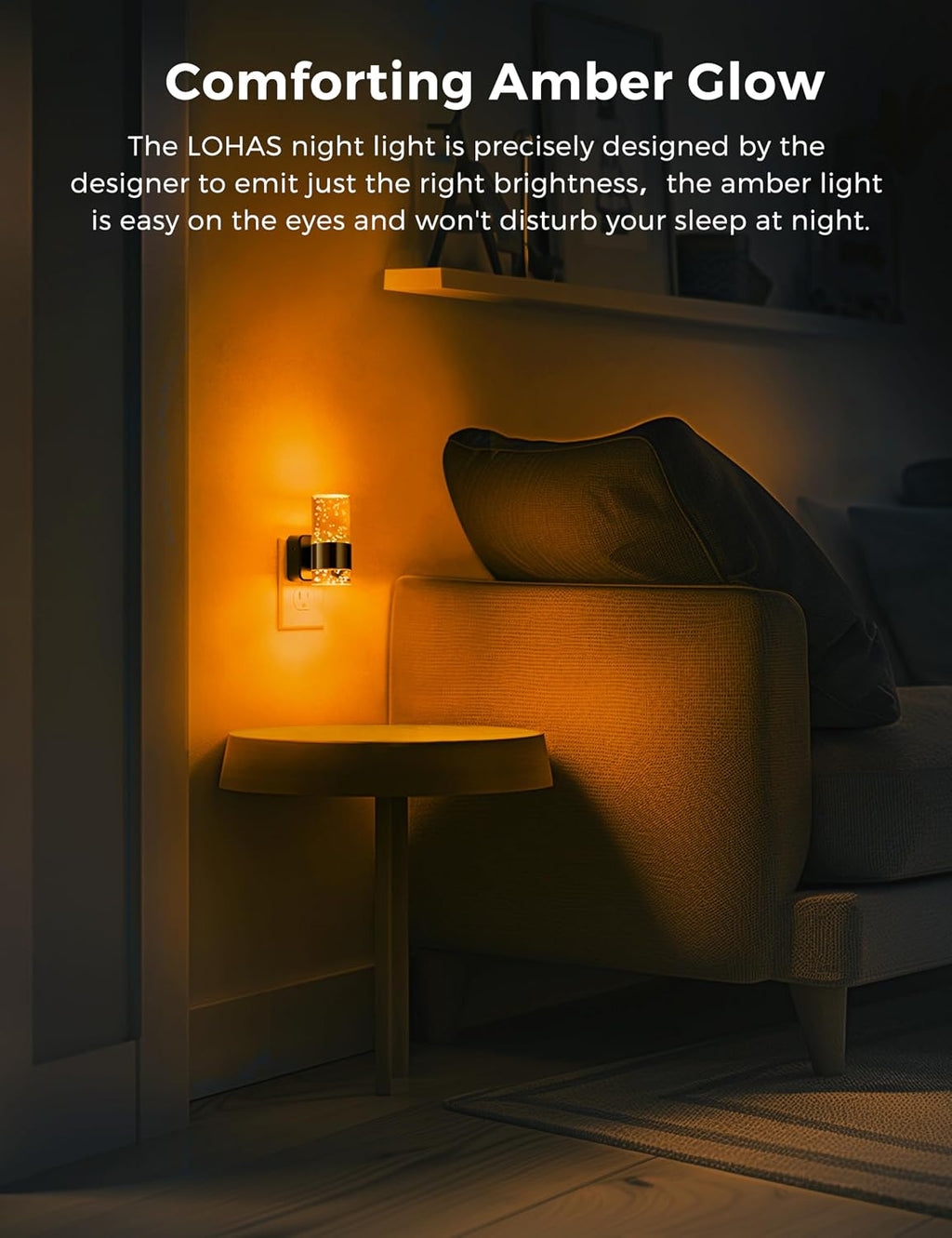 L LOHAS LED Night Light, Dimmable Night Lights Plug into Wall, Acrylic Nightlights with 0-100 LM Adjustable Brightness, Amber Plug in…