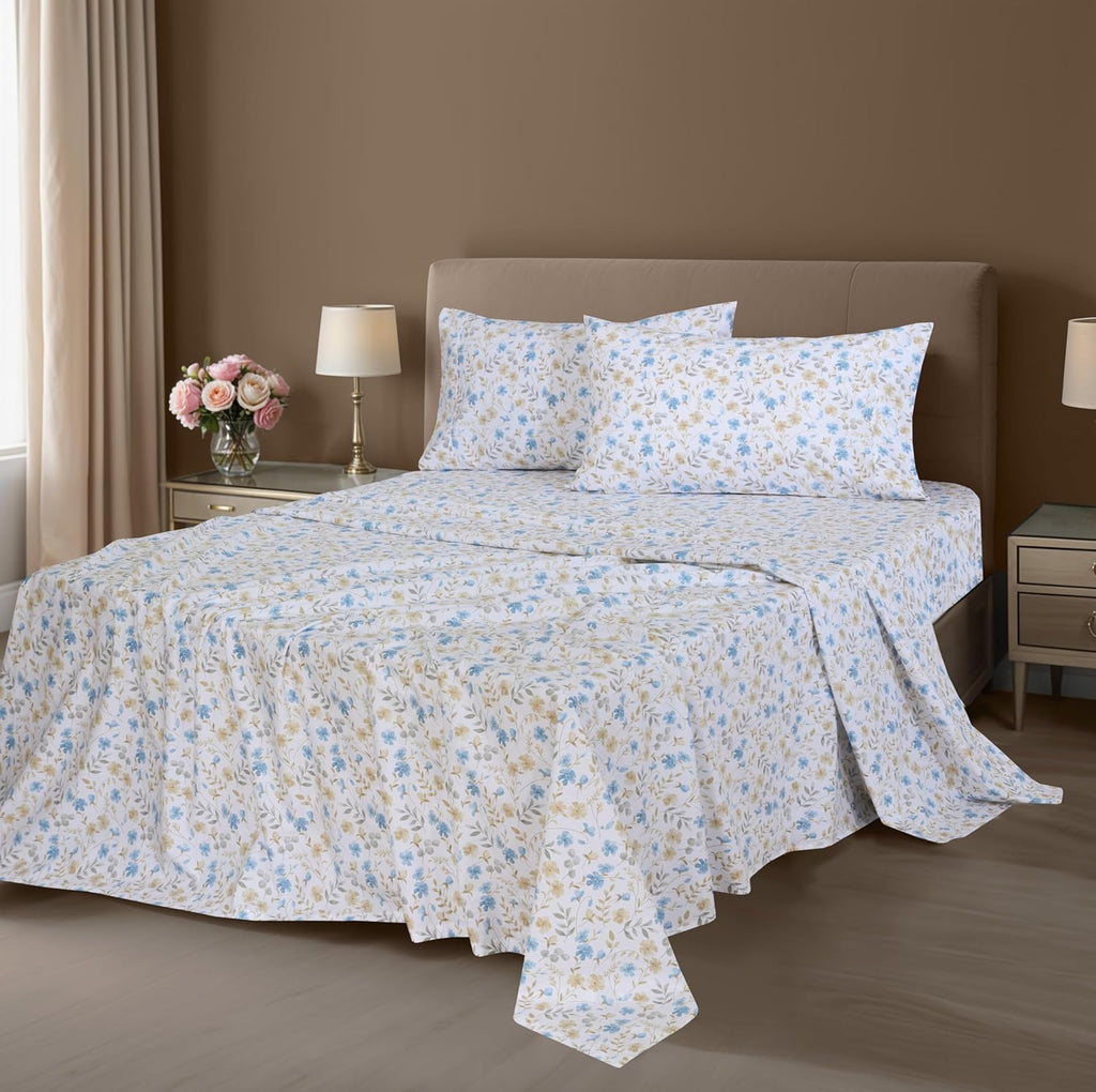 Zoyer 100% Cotton Percale Sheets Queen – Cooling Breathable Bed Sheets for Hot Sleepers, Crisp Hotel Style Bedding, Deep Pocket 16”, Lightw…
