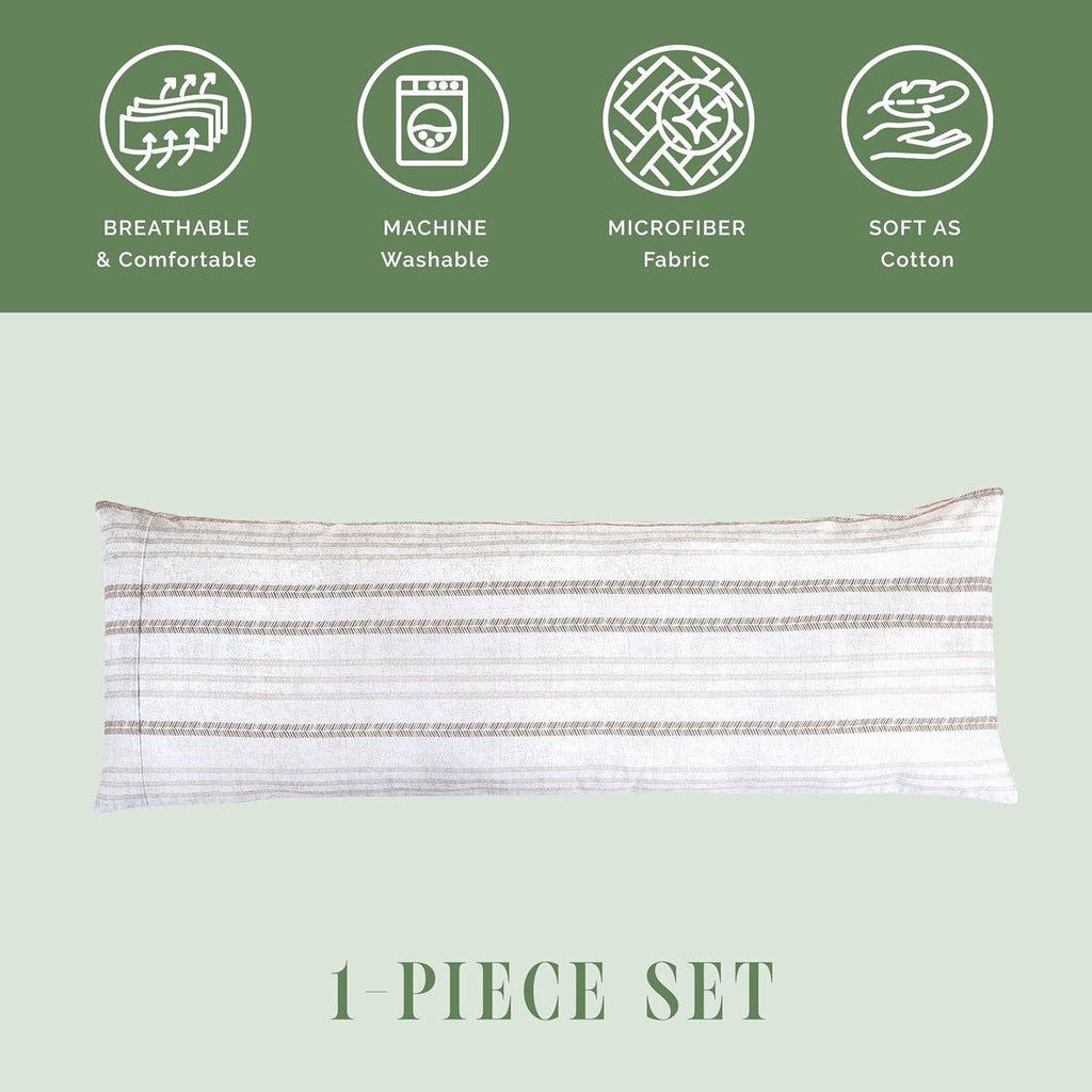 Elegantcomfort Elegant Comfort Ultra Soft 1-Piece Set Striped Print Pillowcases - 1500 Hotel Quality Microfiber, Soft and Smooth Hidden Zip…